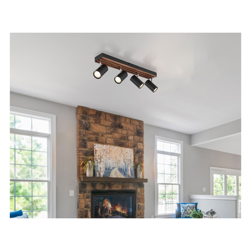 Globo - Spotlampe 4xGU10/25W/230V sort