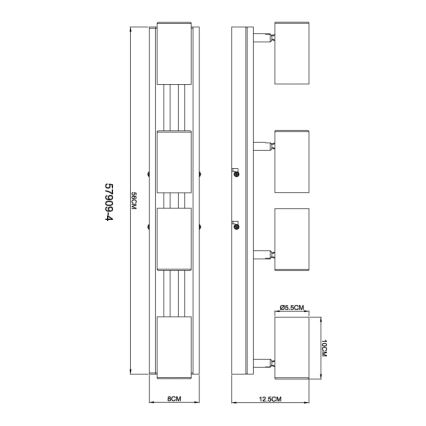 Globo - Spotlampe 4xGU10/25W/230V sort