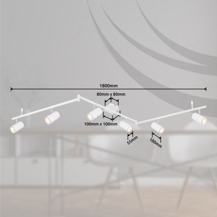 Globo - Spotlampe 6xGU10/35W/230V hvid