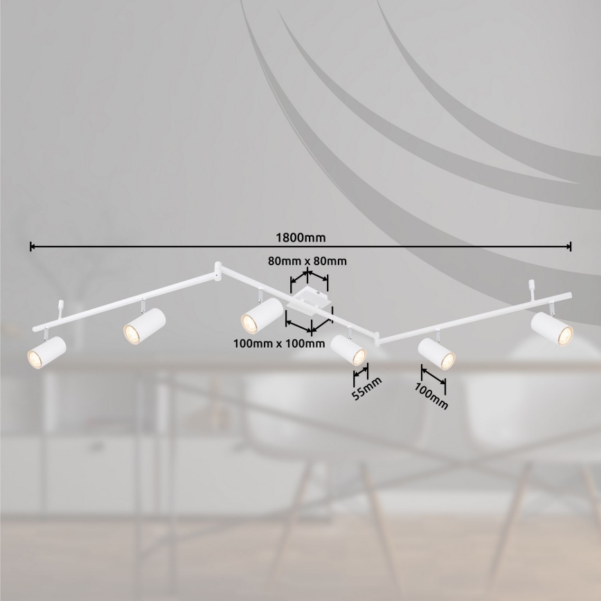 Globo - Spotlampe 6xGU10/35W/230V hvid