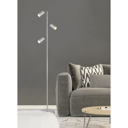 Globo - Gulvlampe 3xGU10/5W/230V mat krom