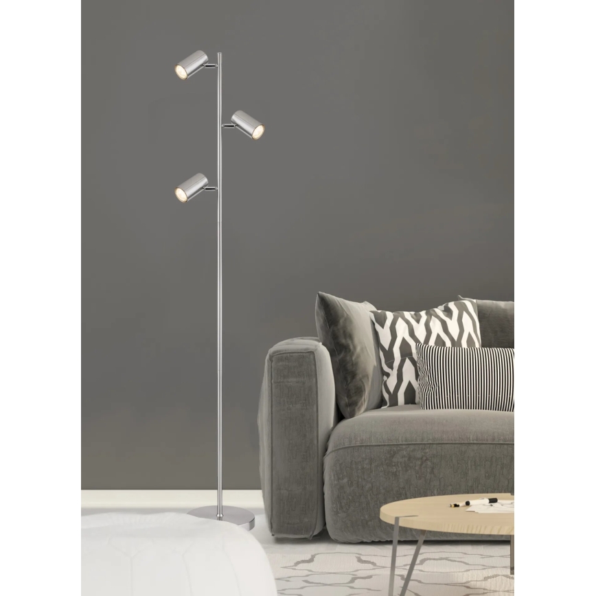 Globo - Gulvlampe 3xGU10/5W/230V mat krom