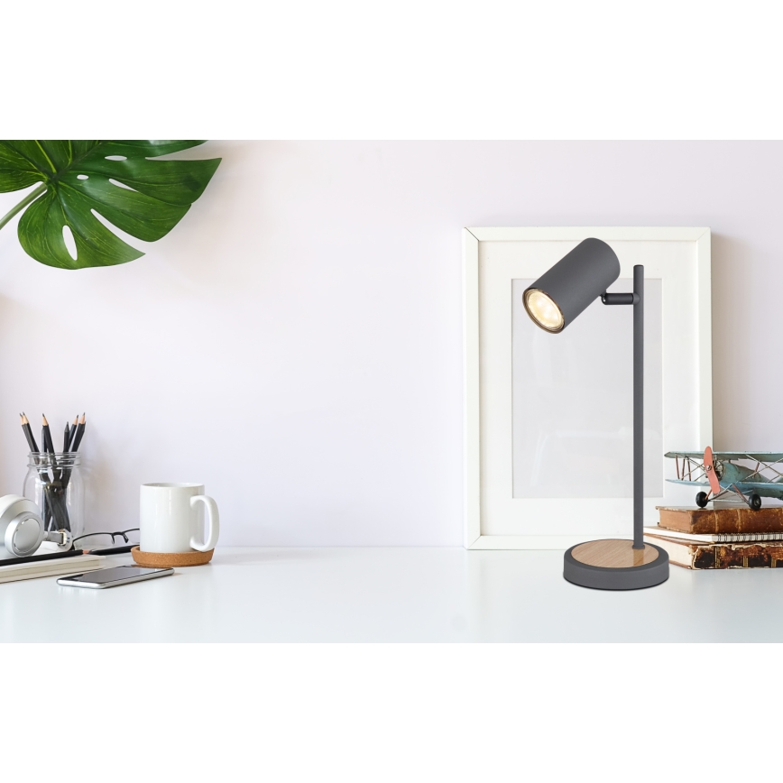 Globo - Bordlampe 1xGU10/5W/230V grå/brun