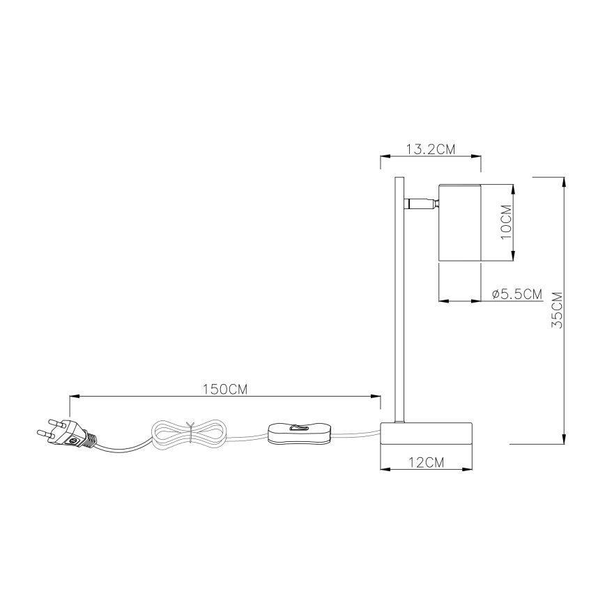 Globo - Bordlampe 1xGU10/5W/230V grå/brun