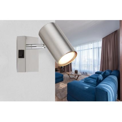 Globo - Vægspot 1xGU10/25W/230V mat krom