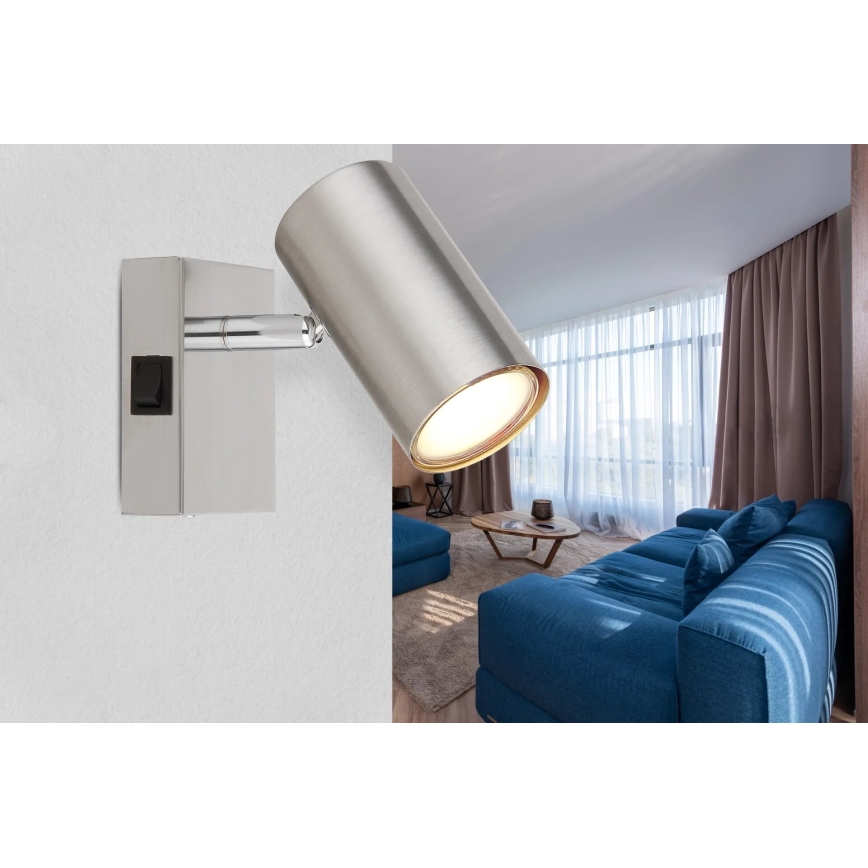 Globo - Vægspot 1xGU10/25W/230V mat krom