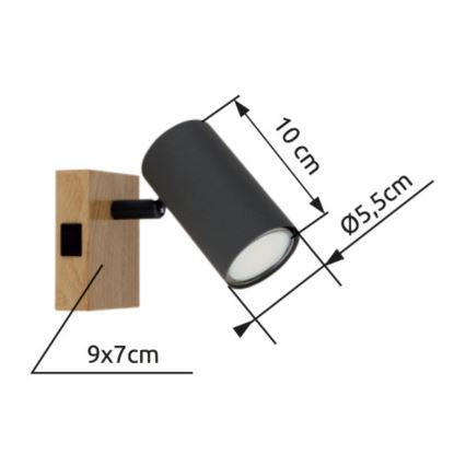 Globo - Vægspot 1xGU10/25W/230V grå/brun