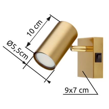 Globo - Vægspot 1xGU10/25W/230V guldfarvet
