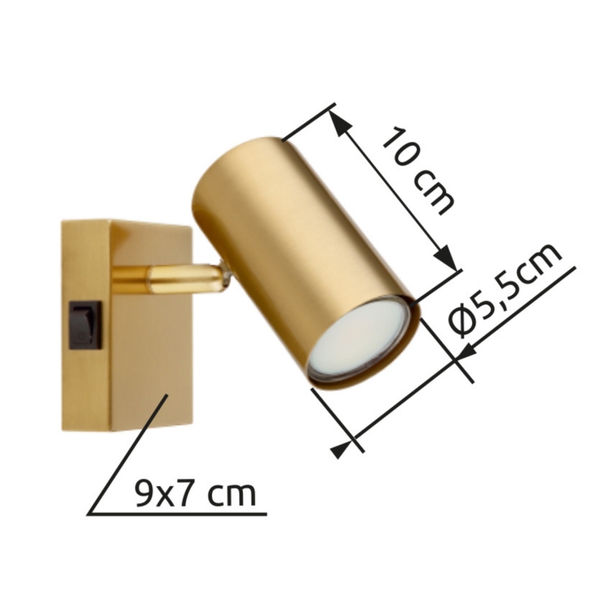 Globo - Vægspot 1xGU10/25W/230V guldfarvet