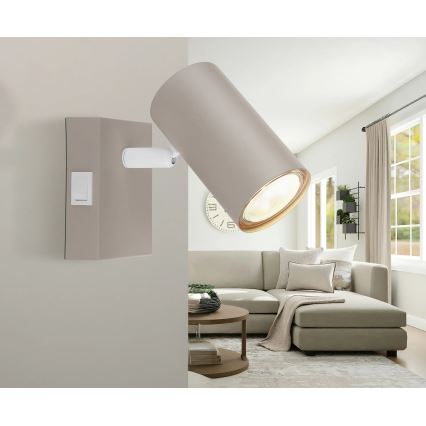 Globo - Væglampe med spot 1xGU10/35W/230V beige