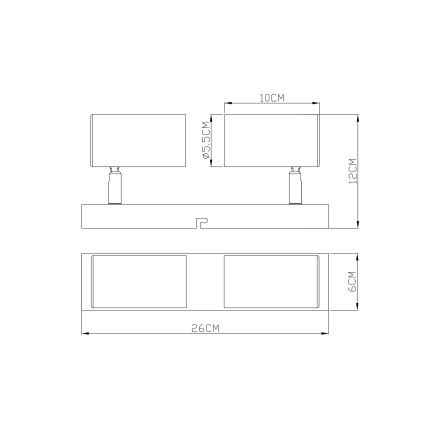 Globo - Spotlampe 2xGU10/35W/230V sort