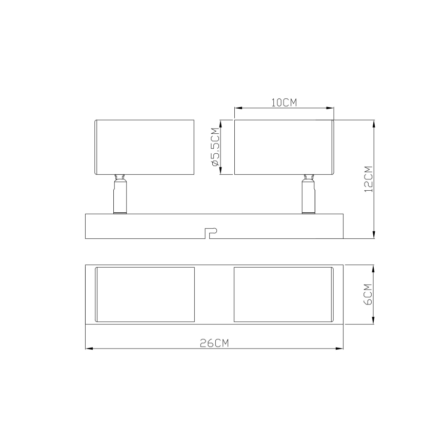 Globo - Spotlampe 2xGU10/35W/230V sort