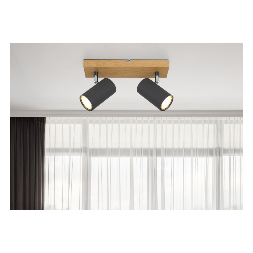 Globo - Spotlampe 2xGU10/35W/230V grå/brun