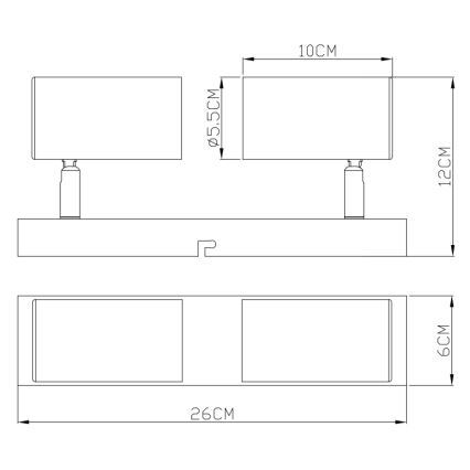 Globo - Spotlampe 2xGU10/35W/230V grå/brun