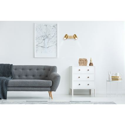 Globo - Spotlampe 2xGU10/35W/230V guldfarvet