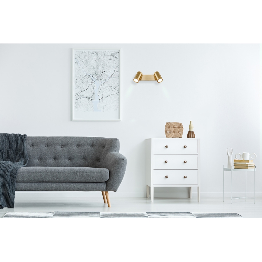 Globo - Spotlampe 2xGU10/35W/230V guldfarvet