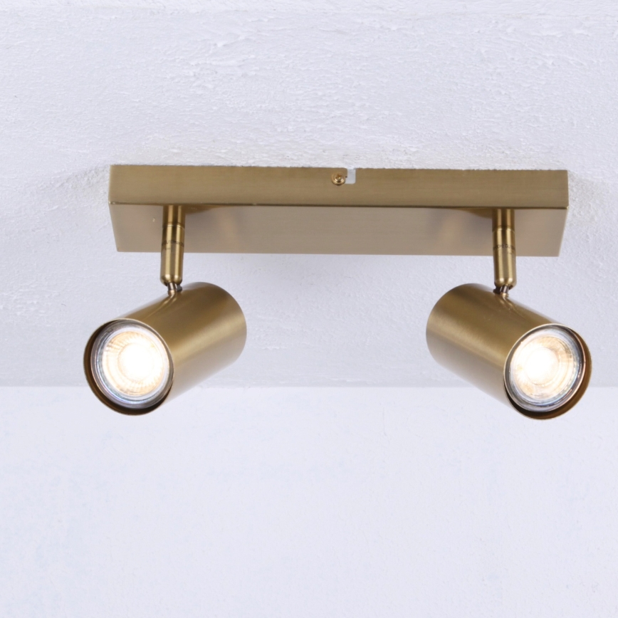 Globo - Spotlampe 2xGU10/35W/230V guldfarvet