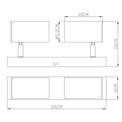 Globo - Spotlampe 2xGU10/35W/230V sort/messing