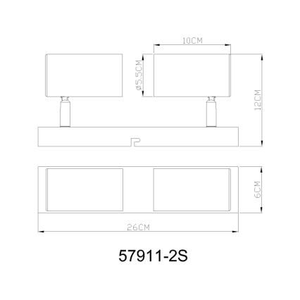 Globo - Spotlampe 2xGU10/25W/230V