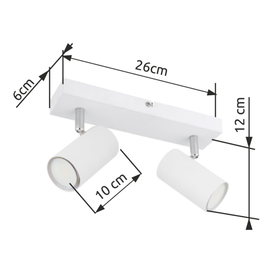 Globo - Spotlampe 2xGU10/35W/230V hvid