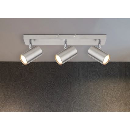 Globo - Spotlampe 3xGU10/25W/230V mat krom