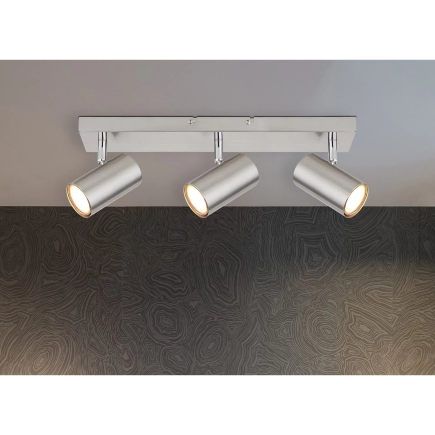 Globo - Spotlampe 3xGU10/25W/230V mat krom