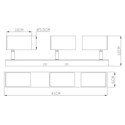 Globo - Spotlampe 3xGU10/35W/230V sort