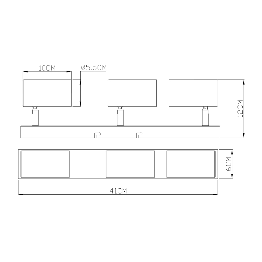 Globo - Spotlampe 3xGU10/35W/230V sort