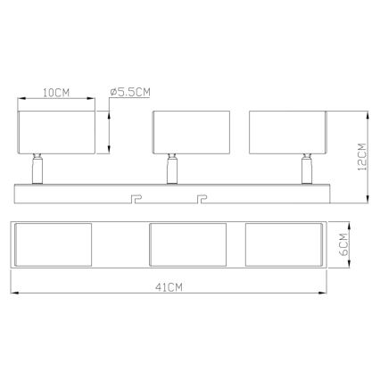 Globo - Spotlampe 3xGU10/35W/230V sort/messing