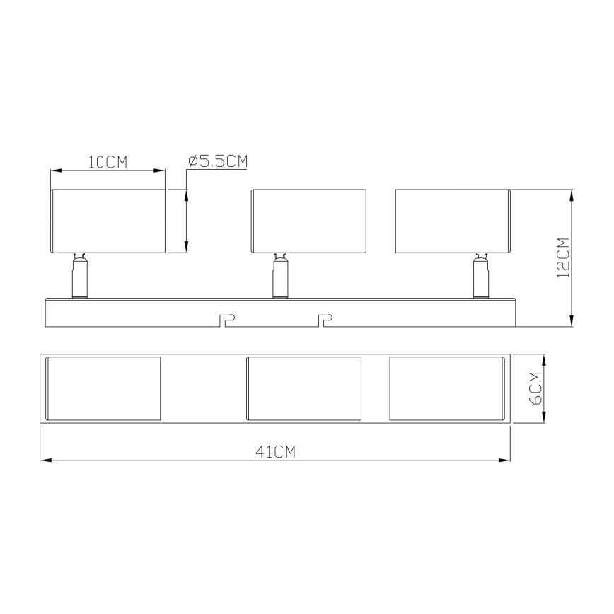 Globo - Spotlampe 3xGU10/35W/230V sort/messing