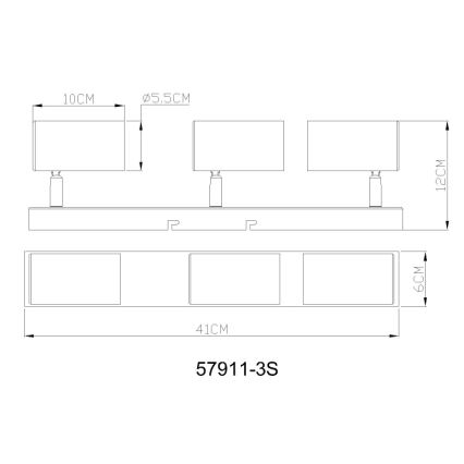 Globo - Spotlampe 3x GU10/35W/230V