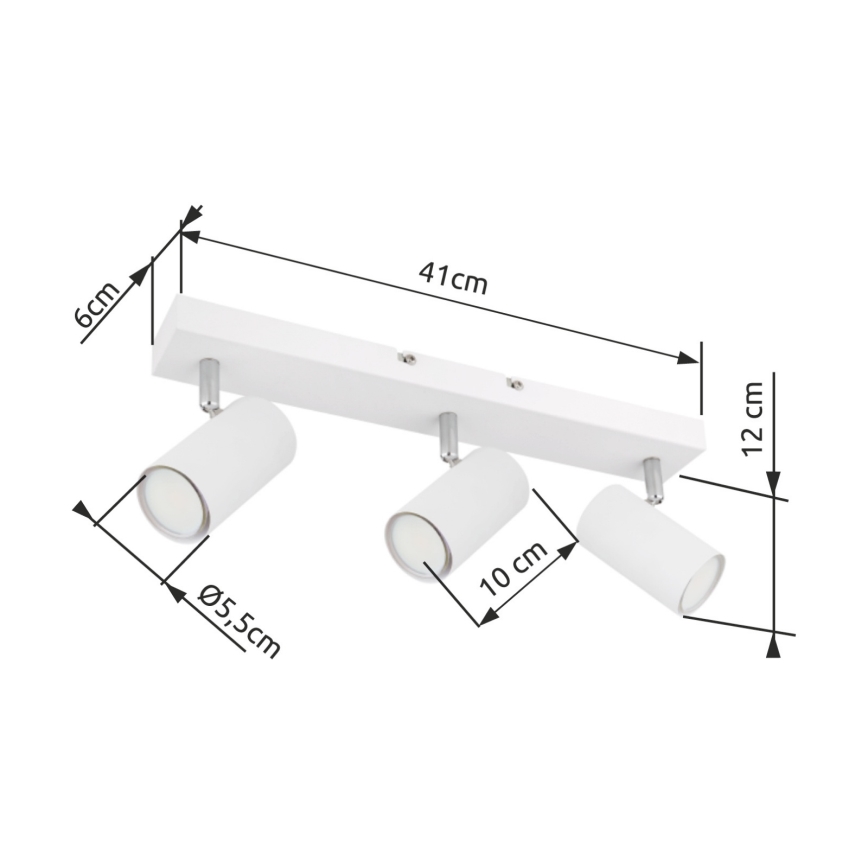 Globo - Spotlampe 3xGU10/35W/230V hvid