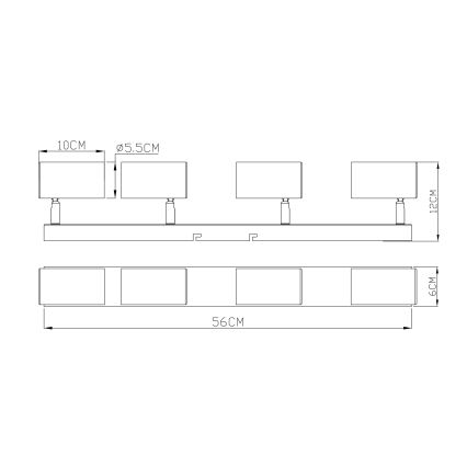 Globo - Spotlampe 4xGU10/35W/230V sort