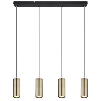 Globo - Pendel 4xGU10/35W/230V sort/messingfarvet