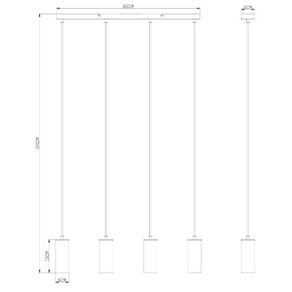 Globo - Pendel 4xGU10/35W/230V hvid