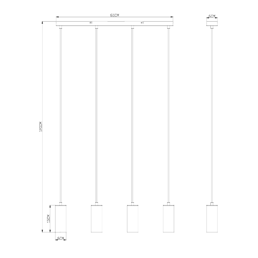 Globo - Pendel 4xGU10/35W/230V hvid
