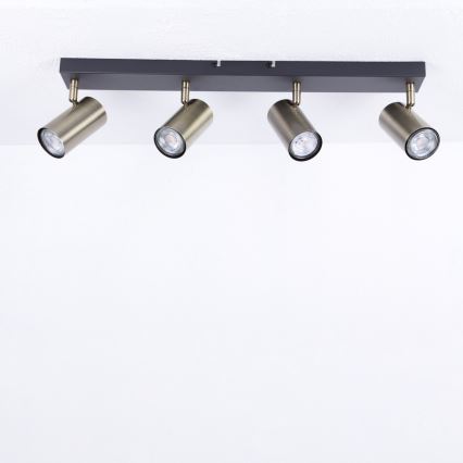 Globo - Spotlampe 4xGU10/35W/230V sort/messing