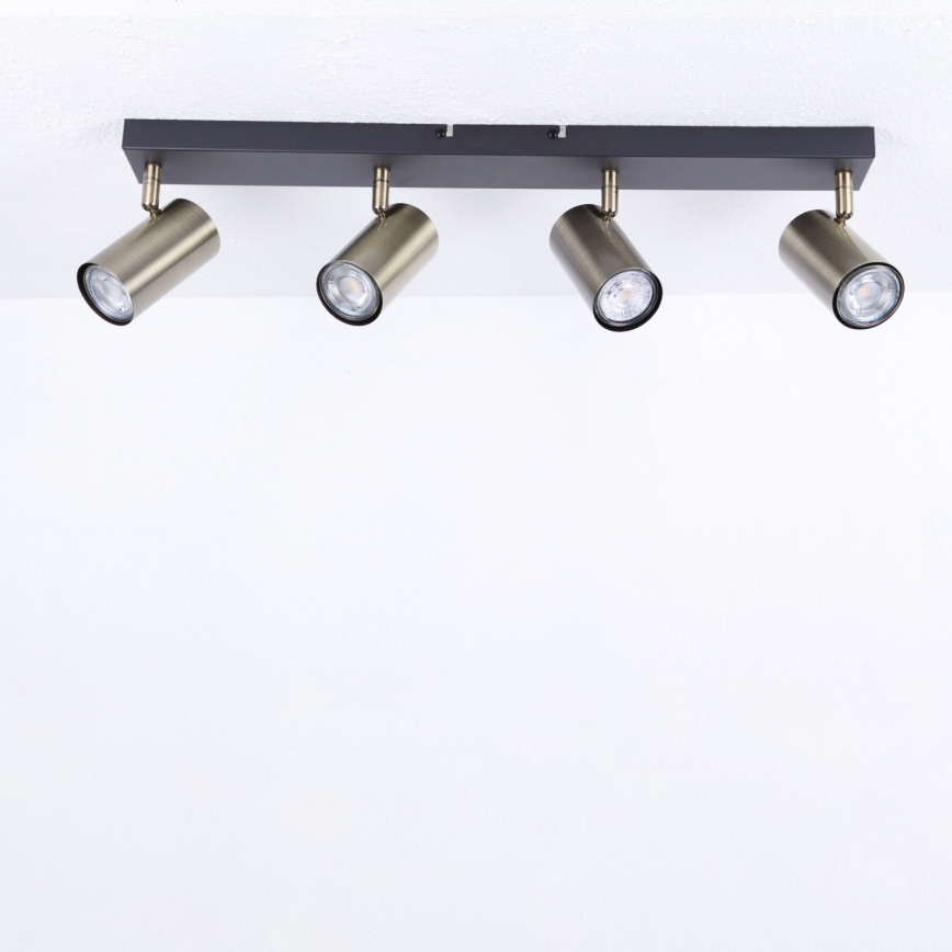 Globo - Spotlampe 4xGU10/35W/230V sort/messing