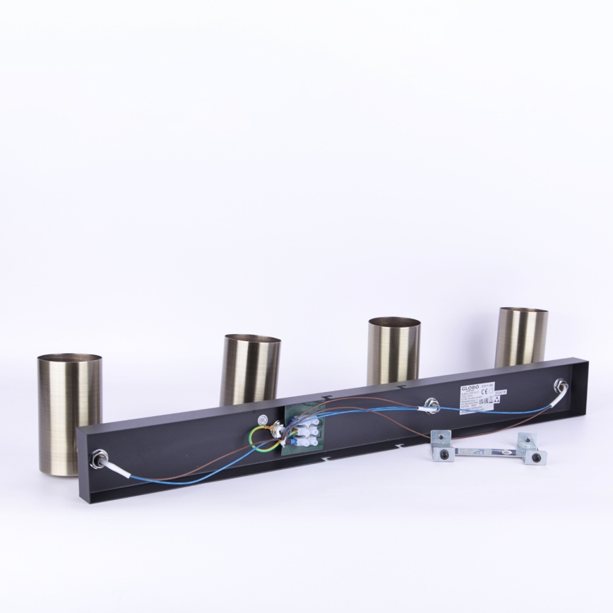 Globo - Spotlampe 4xGU10/35W/230V sort/messing