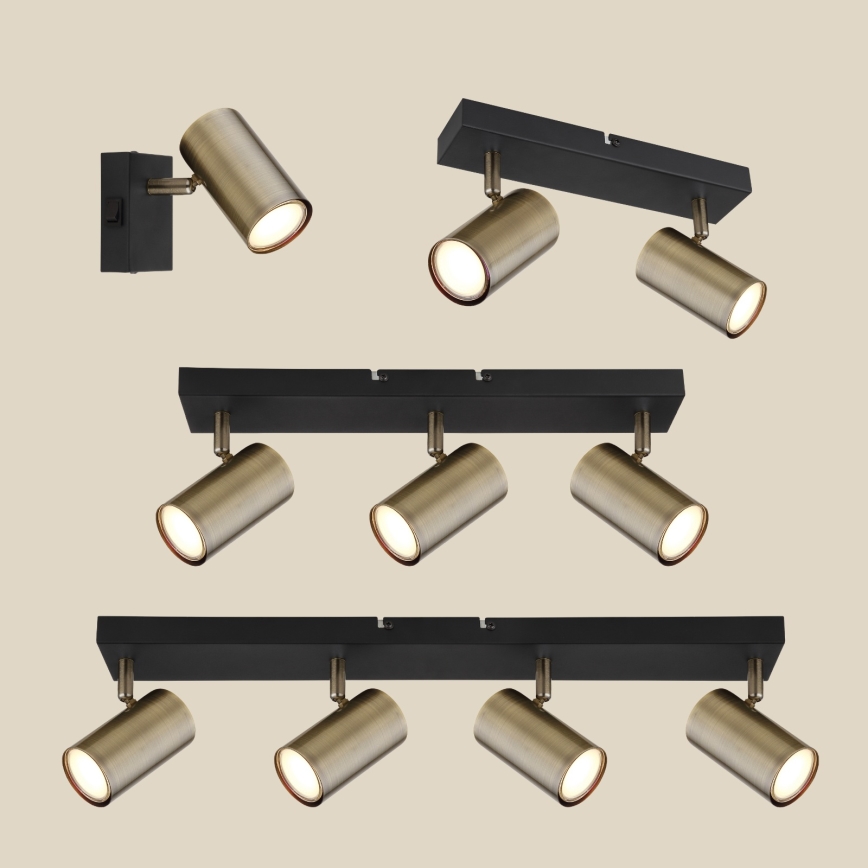 Globo - Spotlampe 4xGU10/35W/230V sort/messing