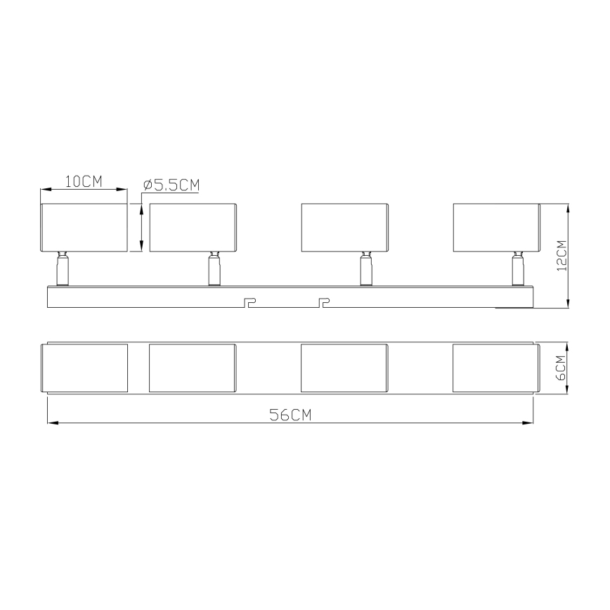 Globo - Spotlampe 4xGU10/35W/230V sort/messing