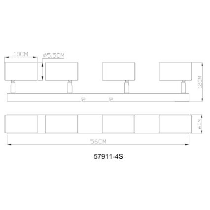 Globo - Spotarmatur 4xGU10/35W/230V
