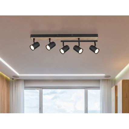 Globo - Spotlampe 5xGU10/35W/230V sort/brun