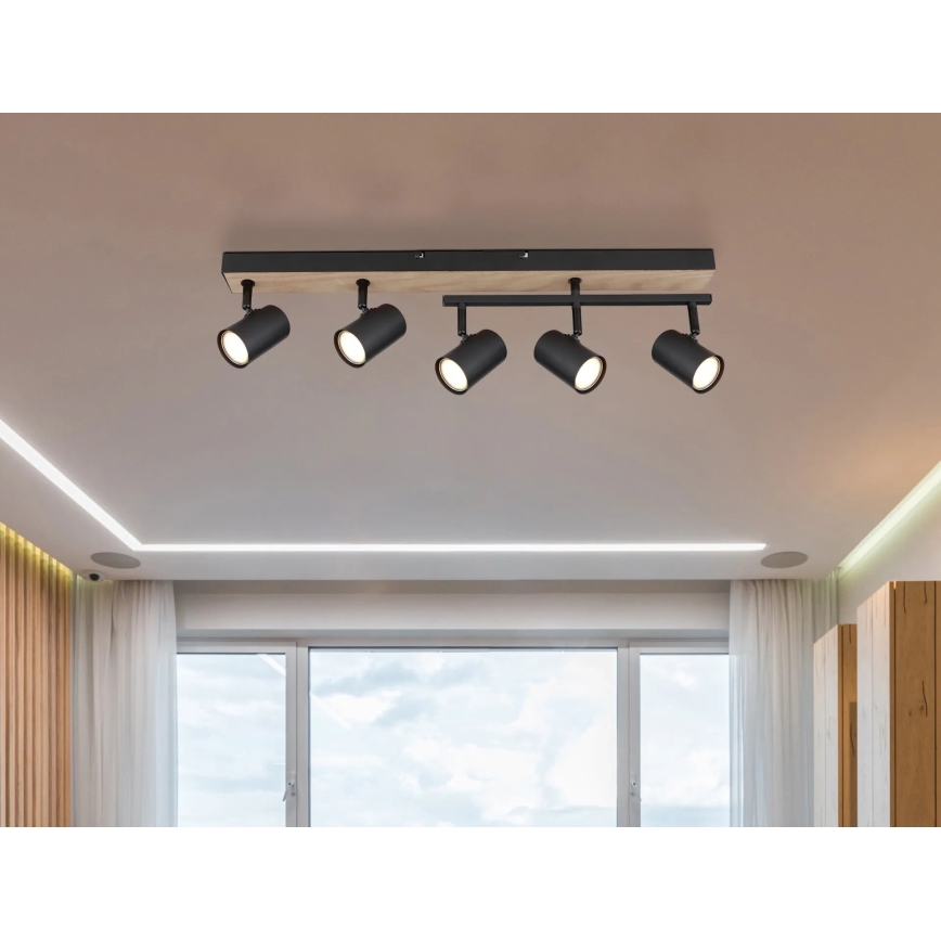 Globo - Spotlampe 5xGU10/35W/230V sort/brun