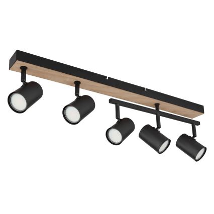 Globo - Spotlampe 5xGU10/35W/230V sort/brun
