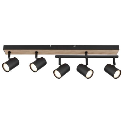 Globo - Spotlampe 5xGU10/35W/230V sort/brun