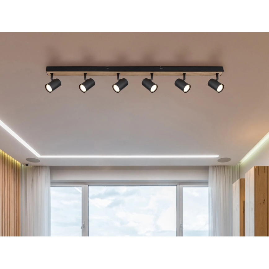 Globo - Spotlampe 6xGU10/35W/230V sort/brun