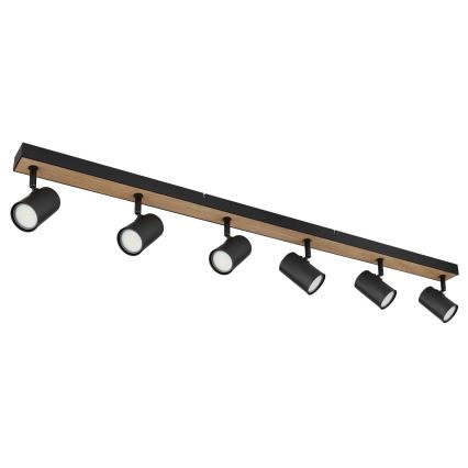 Globo - Spotlampe 6xGU10/35W/230V sort/brun