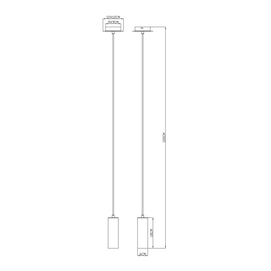 Globo - Pendel 1xGU10/35W/230V sort/messing