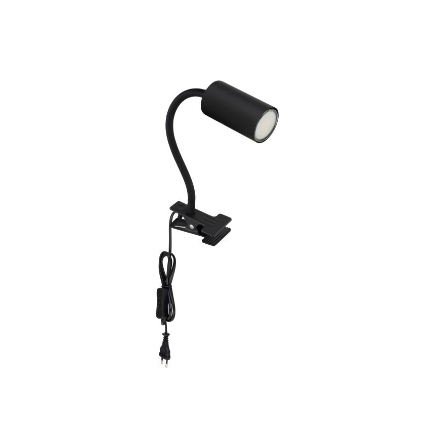 Globo - Fleksibel lampe med klemme 1xGU10/25W/230V sort